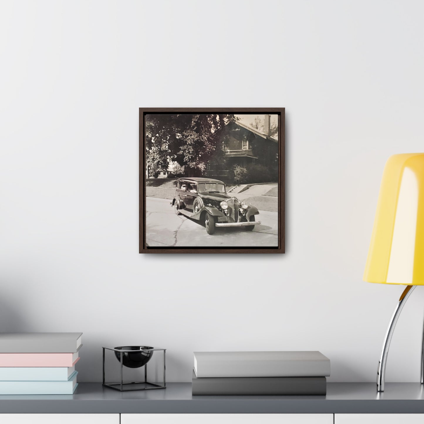 Classic Car Gallery Canvas Wraps, Square Frame