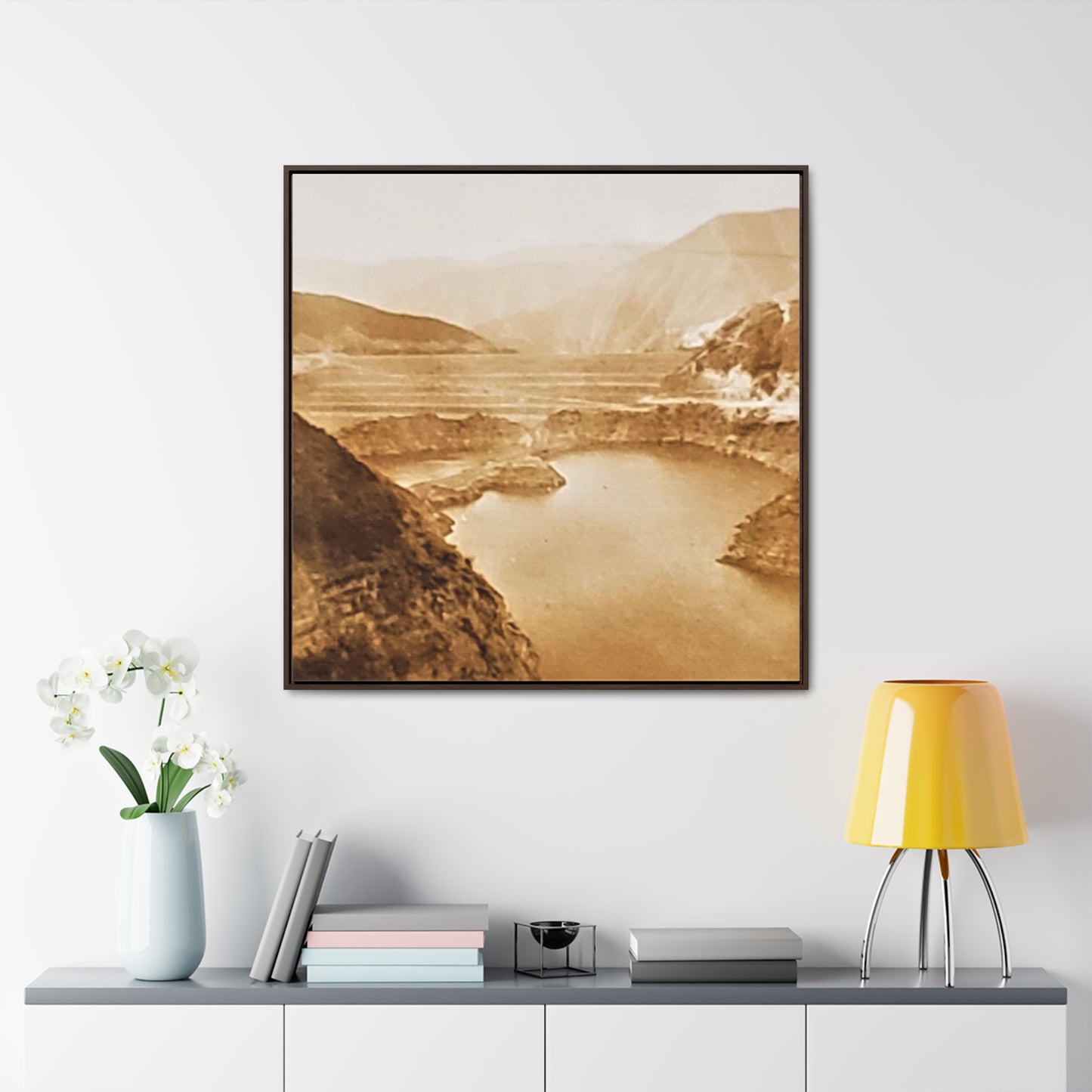 San Gabriel Dirt Fill Dam #1 Gallery Canvas Wraps, Square Frame