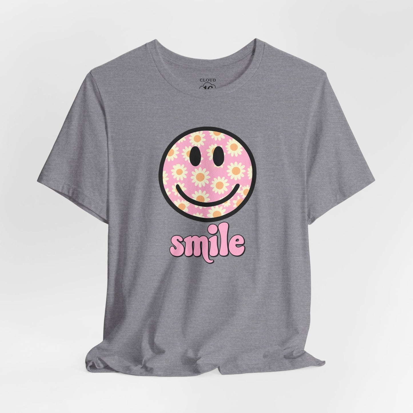 Smile Floral Womens T-Shirt - Positive Vibes Tee- Cloud 16 Clothing Co.- {{Product type}}