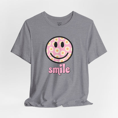 Smile Floral Womens T-Shirt - Positive Vibes Tee- Cloud 16 Clothing Co.- {{Product type}}