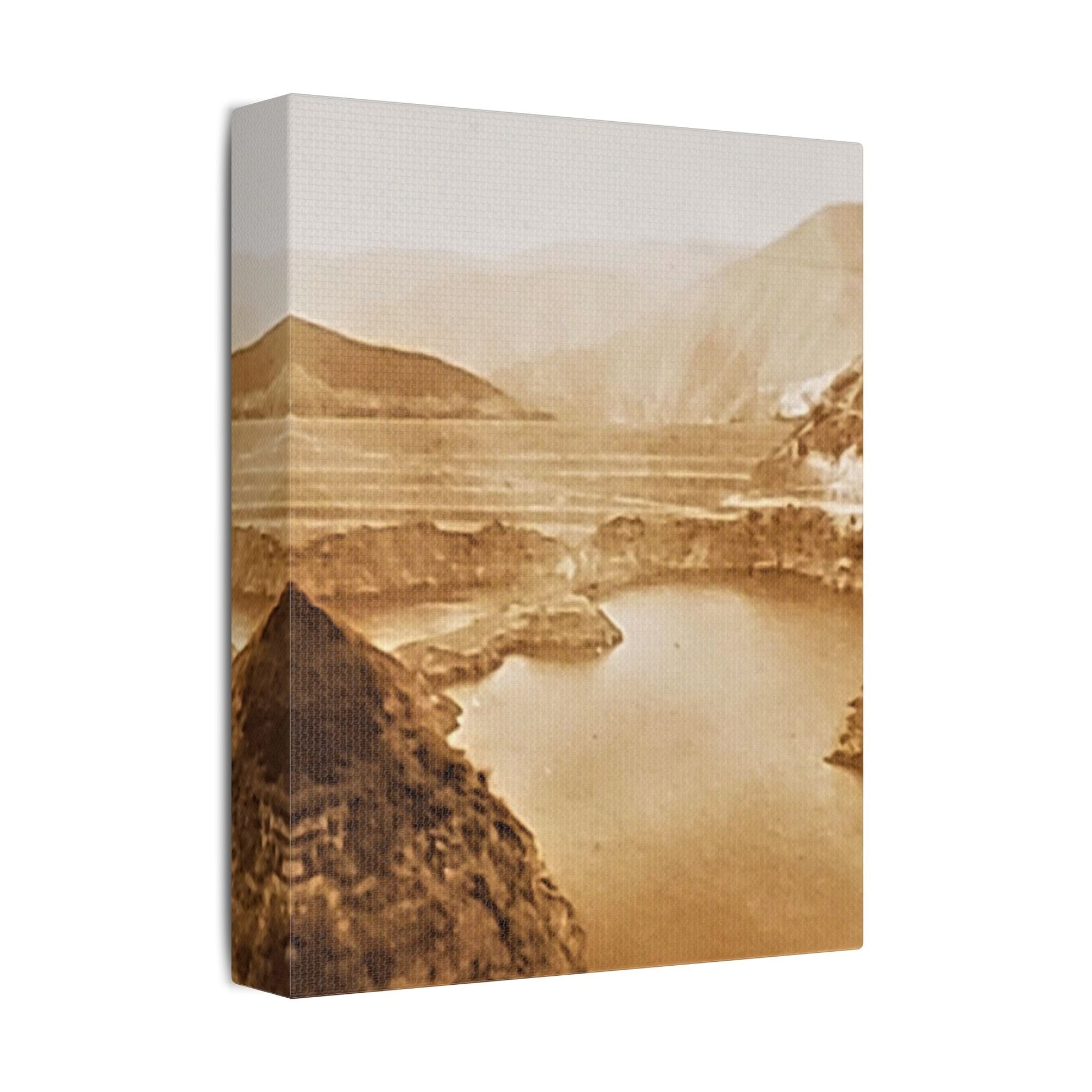 San Gabriel Dirt Fill Dam 1 Satin Canvas Stretched