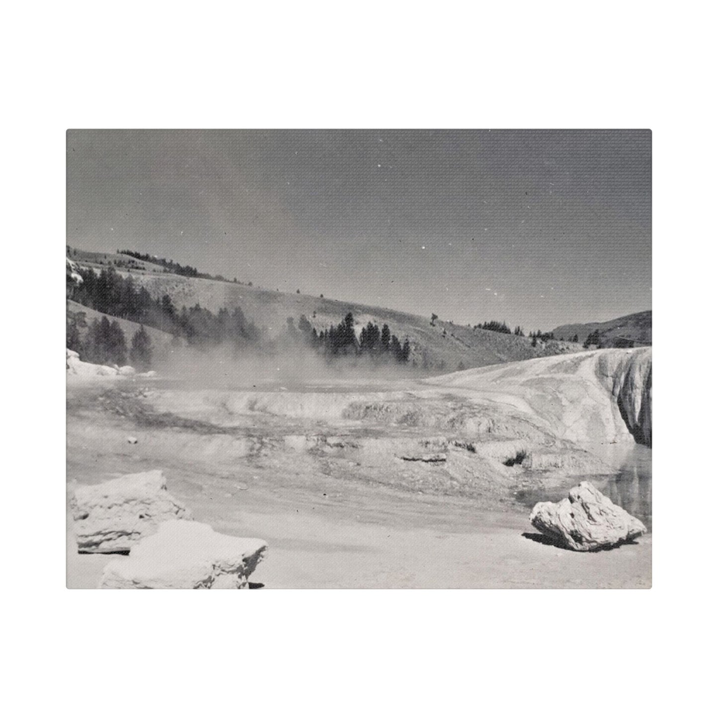 Mammoth Hot Springs Satin Canvas Stretched