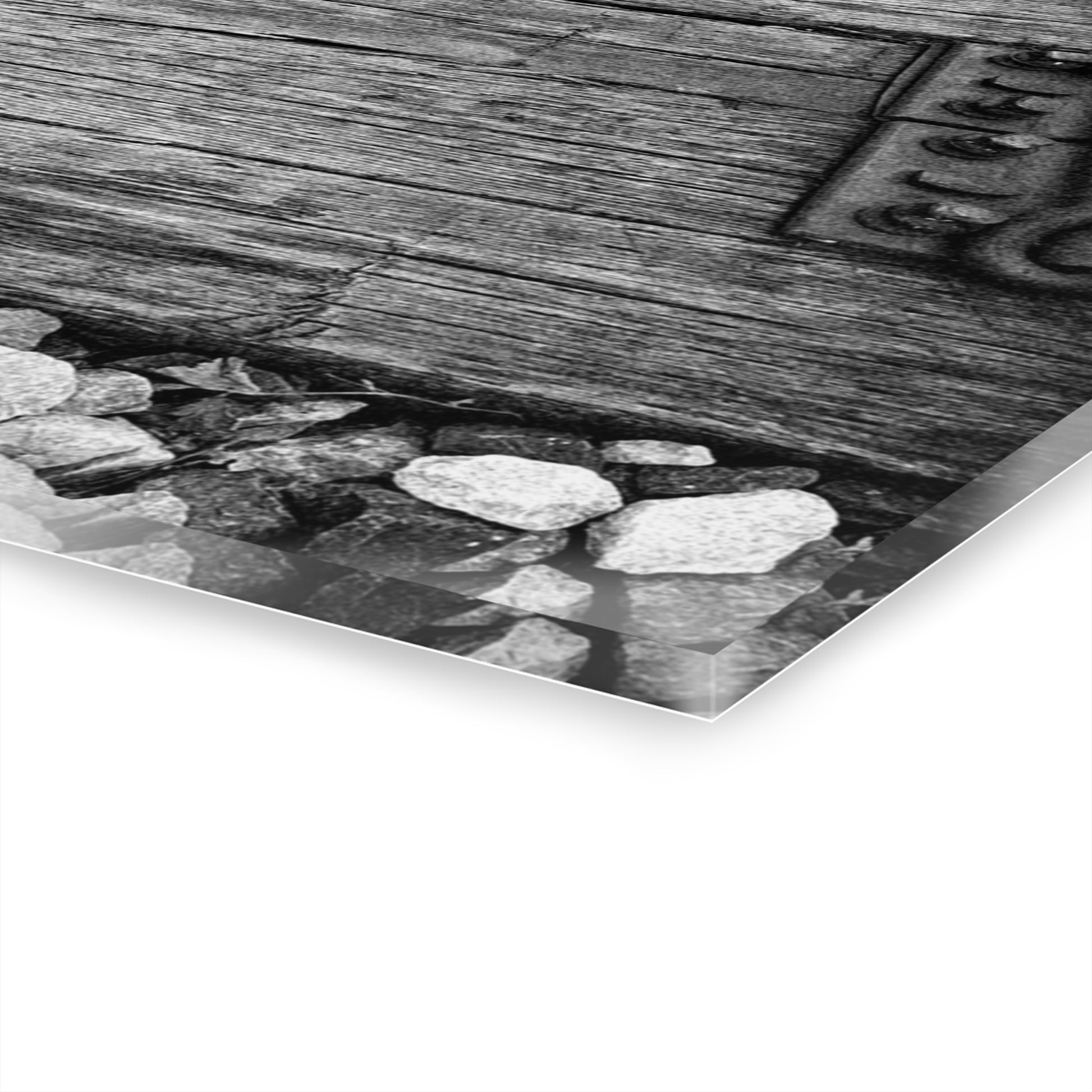 Railroad Track Black & White Acrylic Print — Vintage Track Photography Wall Art French Cleat Hanging - - Home Decor