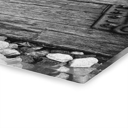 Railroad Track Black & White Acrylic Print — Vintage Track Photography Wall Art French Cleat Hanging - - Home Decor