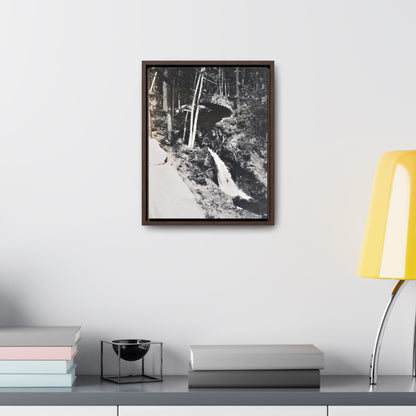Narada Falls Yellowstone Gallery Canvas Wraps Vertical Frame 11″ x 14″ Premium Gallery Wraps (1.25″) Walnut