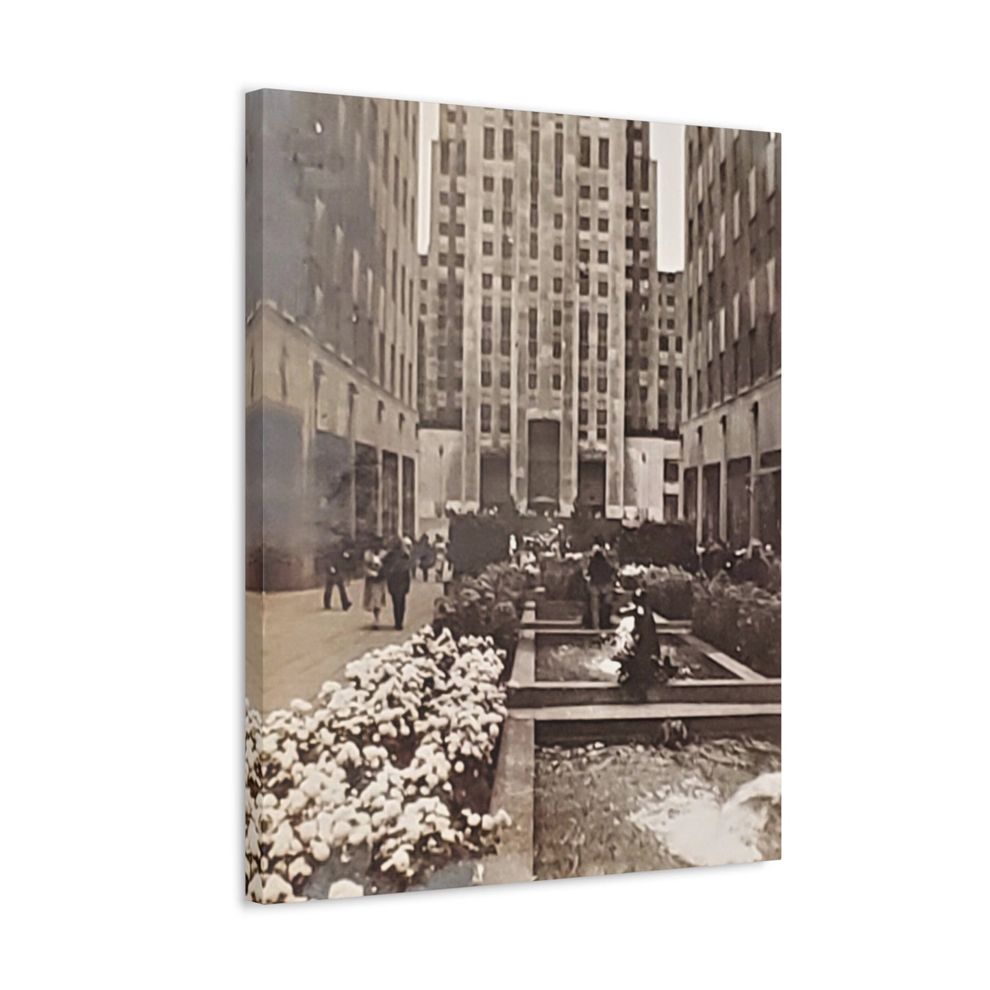 Rockefeller Plaza Stretched Canvas