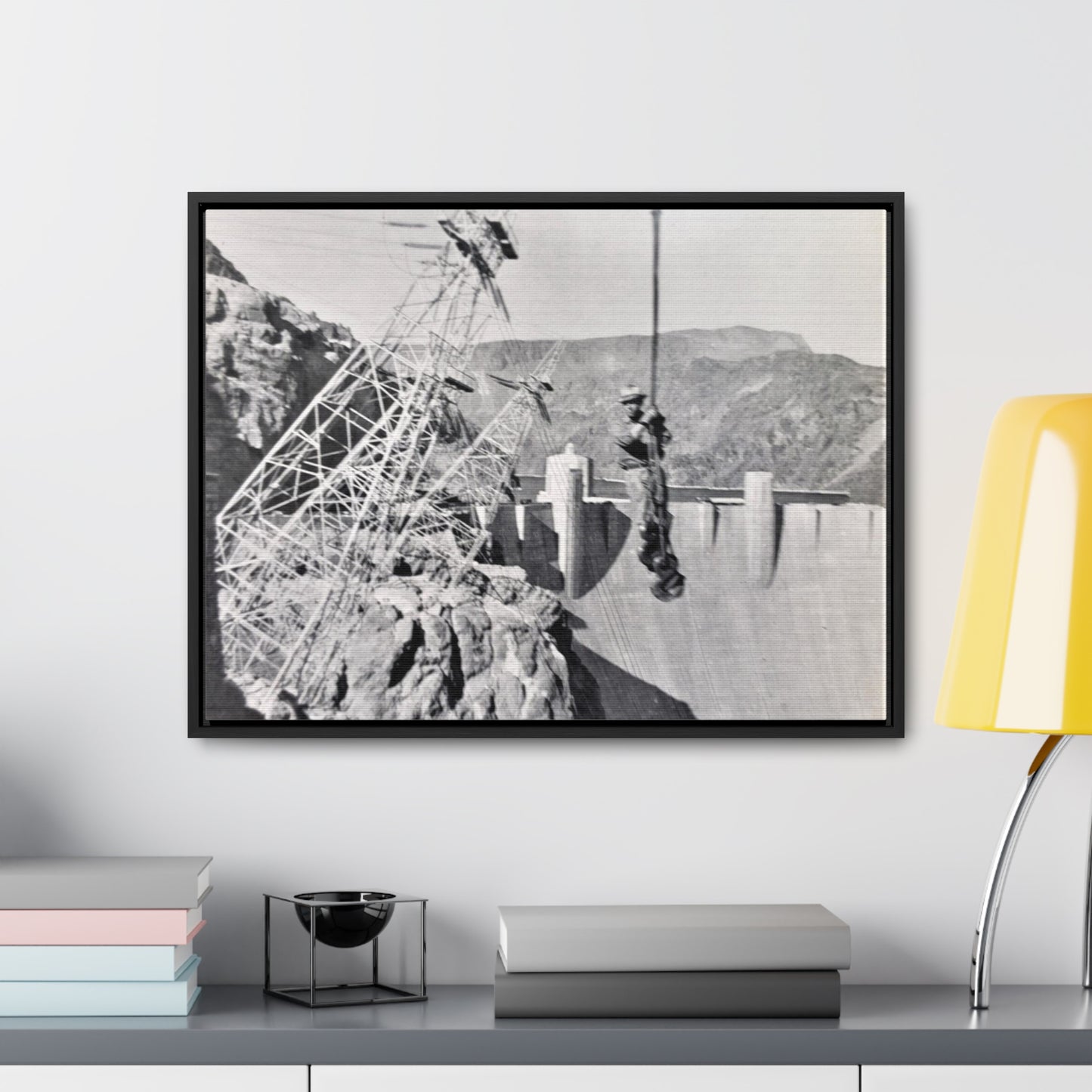 Suspended Boulder Dam Worker Gallery Canvas Wraps, Horizontal Frame