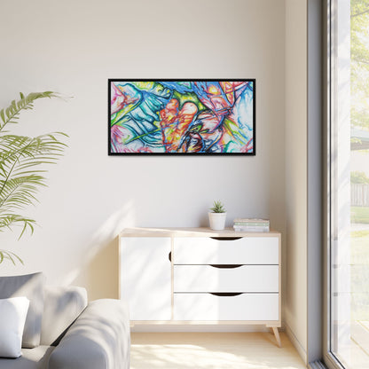 Multi-Color Abstract Framed Canvas Art Print - Kia Day Design