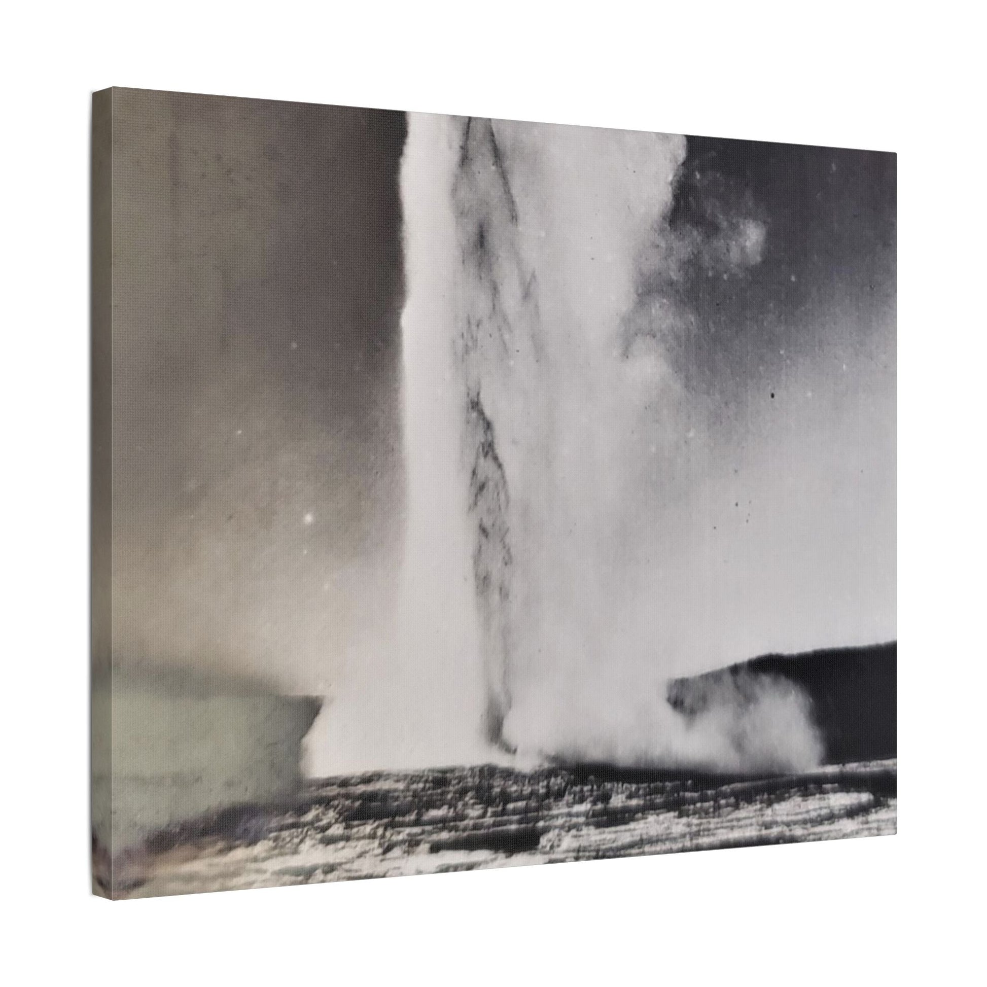 Old Faithful Geyser Yellowstone Satin Canvas Stretched