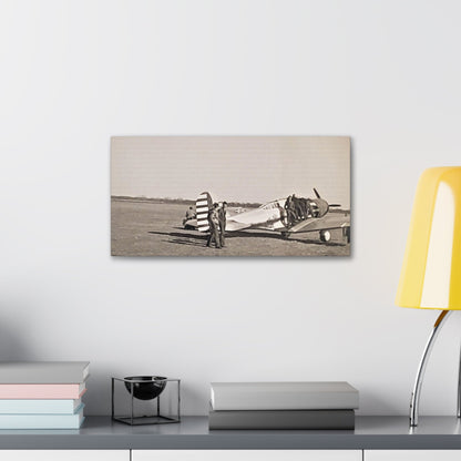 Army Pursuit Plane Ames Airport 1939 Canvas Gallery Wraps 20″ x 10″ 1.25"