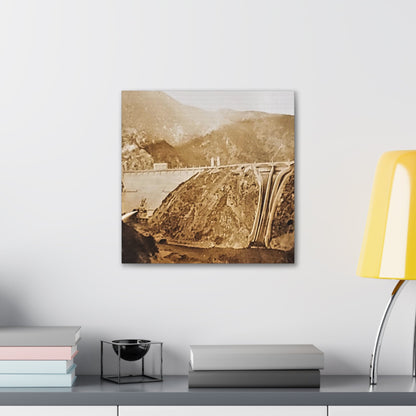 Back View Morris Dam Spillway Canvas Gallery Wraps 16″ x 16″ 1.25"