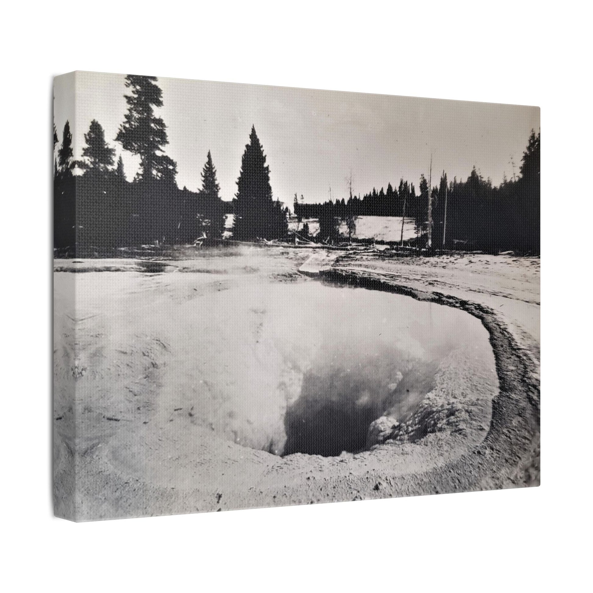 Morning Glory Pool Yellowstone Satin Canvas Stretched