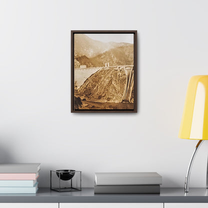 Back View Morris Dam Spillway Gallery Canvas Wraps Vertical Frame 11″ x 14″ 1.25" Walnut