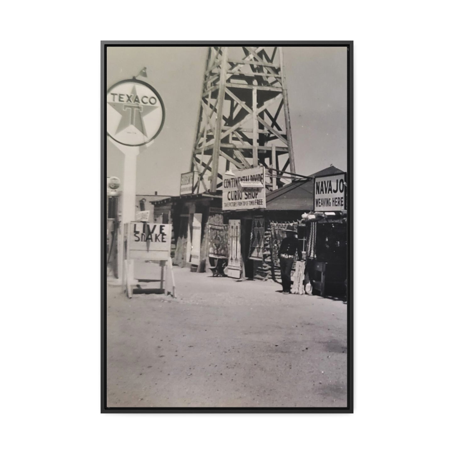 Texaco Station Continental Divide Gallery Canvas Wraps, Vertical Frame