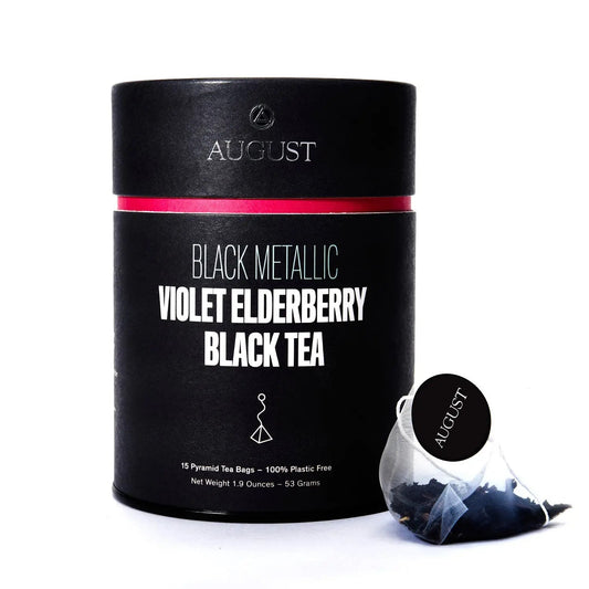Black Metallic - Violet Elderberry Black Tea 15 Tea Bags - - Beverages > Teas > Black Teas