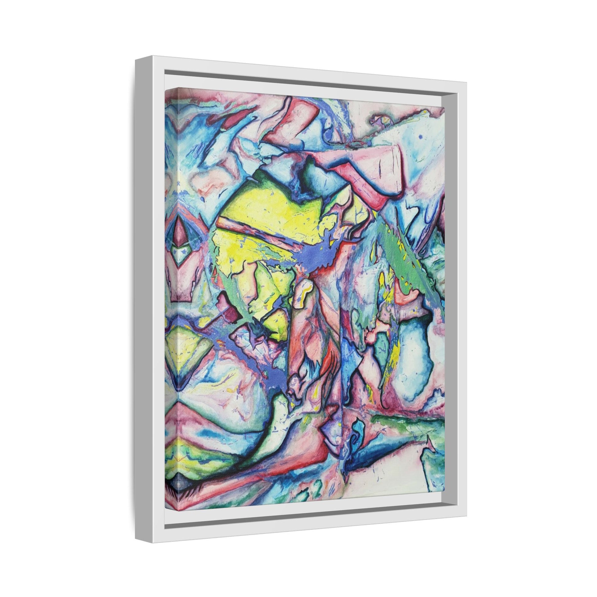 Alien Abstract Colorful Framed Canvas Art - Kia Day Design
