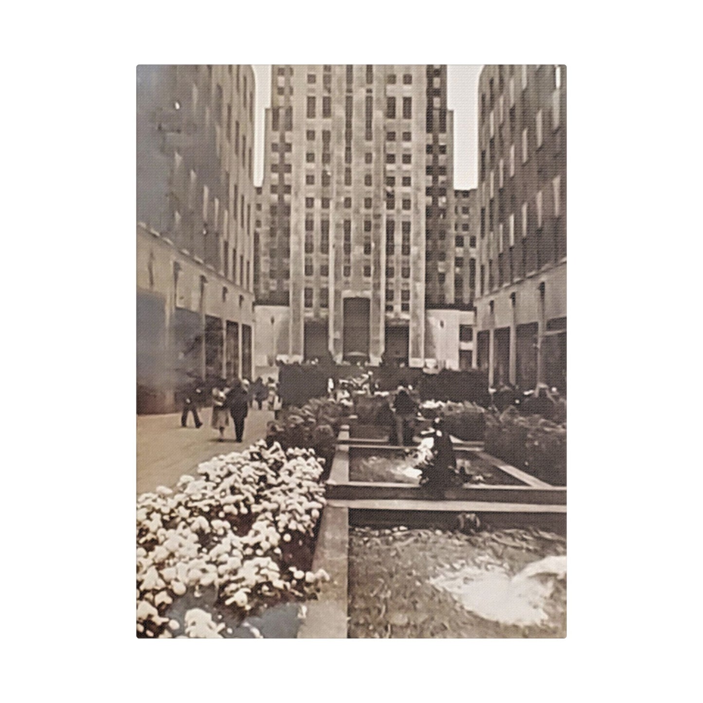 Rockefeller Plaza Satin Canvas, Stretched