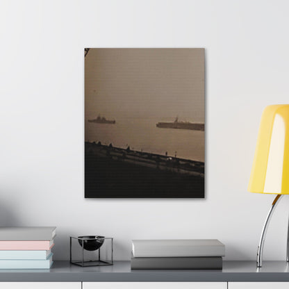 Navy Day New York Hudson River October 27th 1945 War Ships Canvas Gallery Wraps 16″ x 20″ 1.25"