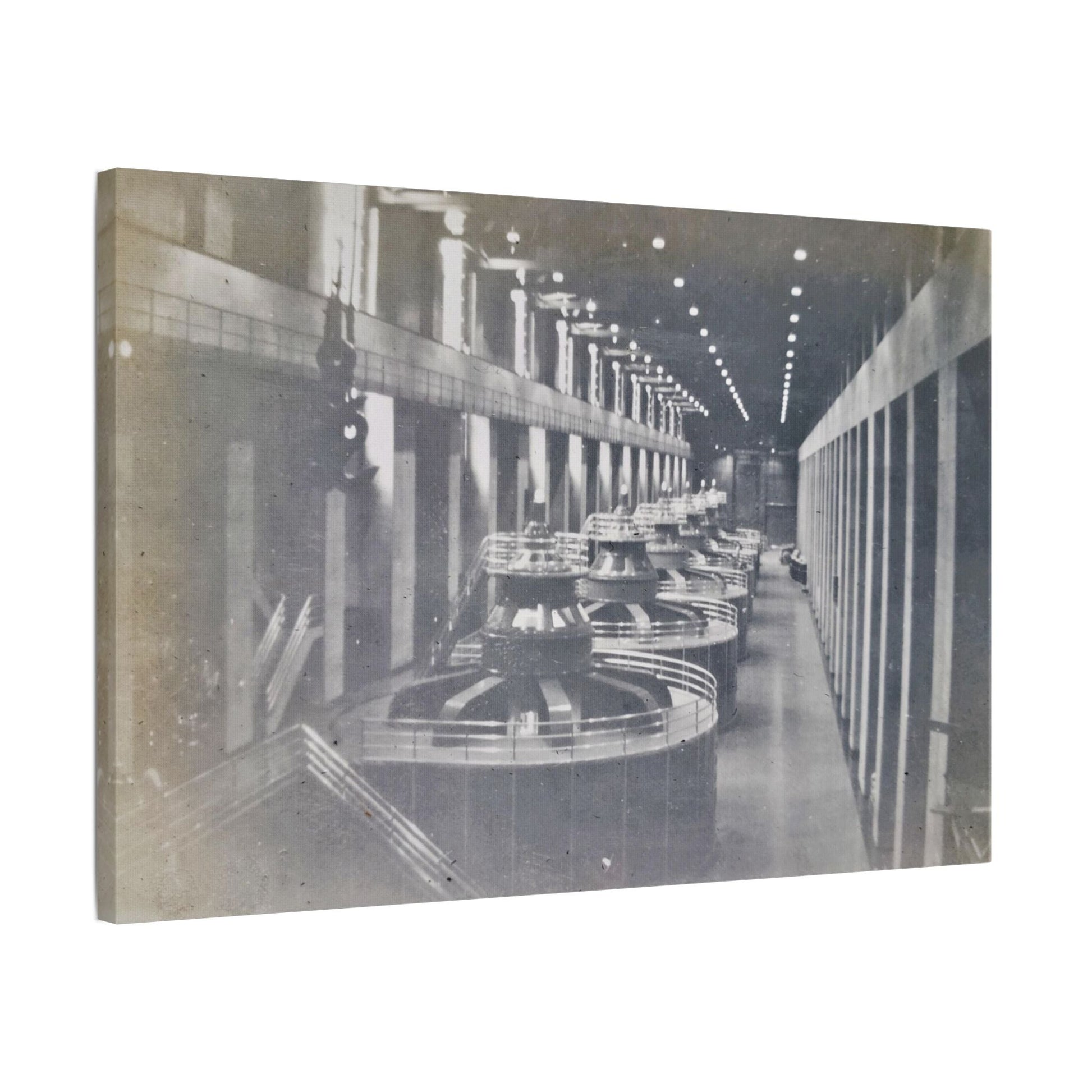 Boulder Dam Powerhouse Satin Canvas Stretched