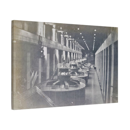 Boulder Dam Powerhouse Satin Canvas Stretched