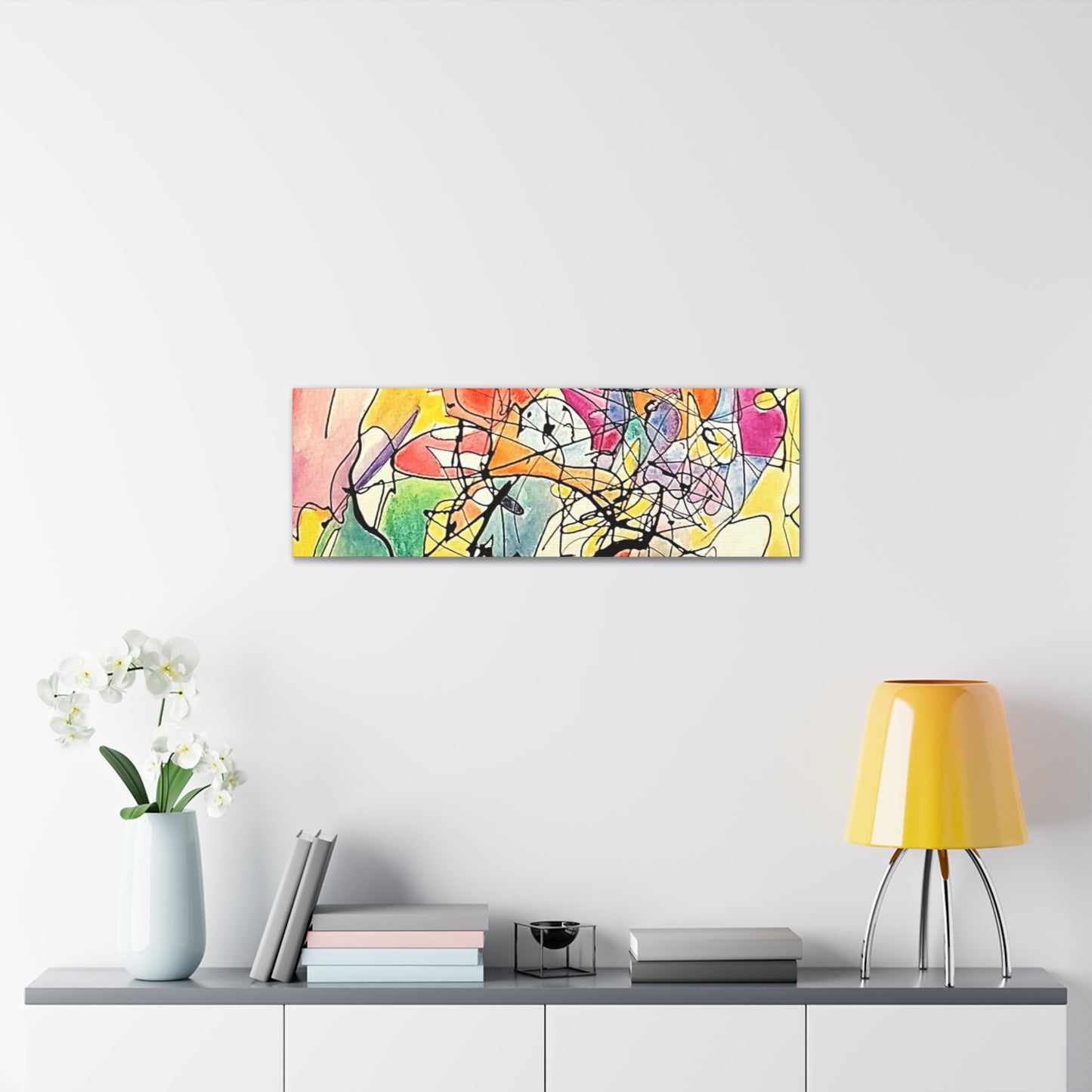 Colorful Abstract Canvas Gallery Wraps 36″ x 12″ 1.25"