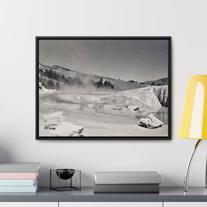 Mammoth Hot Springs Gallery Canvas Wraps Horizontal Frame 24″ x 18″ Black Premium Gallery Wraps (1.25″)