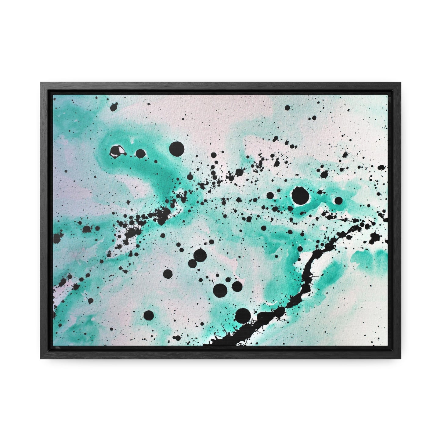 Teal Burst Gallery Canvas Wraps, Horizontal Frame