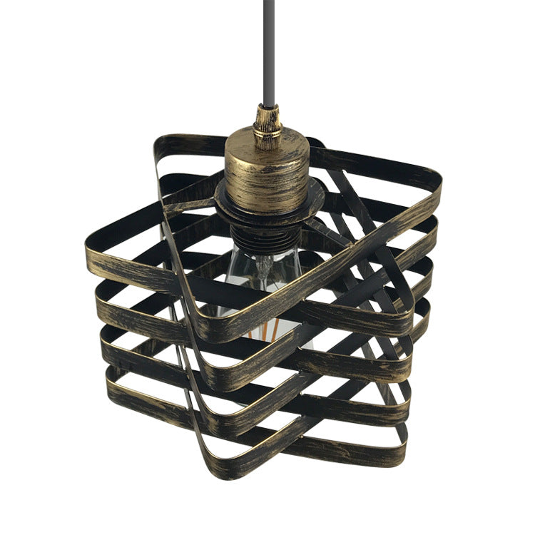 Vintage Industrial Style Iron Cage Light Fixture - - ceiling light