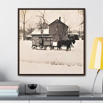 Milk Man Gallery Canvas Wraps Square Frame 30″ x 30″ Premium Gallery Wraps (1.25″) Walnut