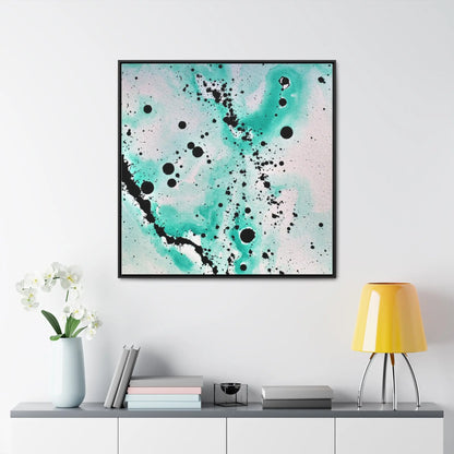 Teal Burst Gallery Canvas Wraps, Square Frame