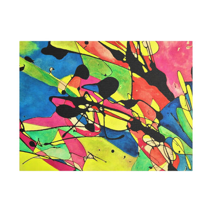 Exploding Earth Satin Canvas, Stretched 24″ x 18″ (Horizontal) 1.5"