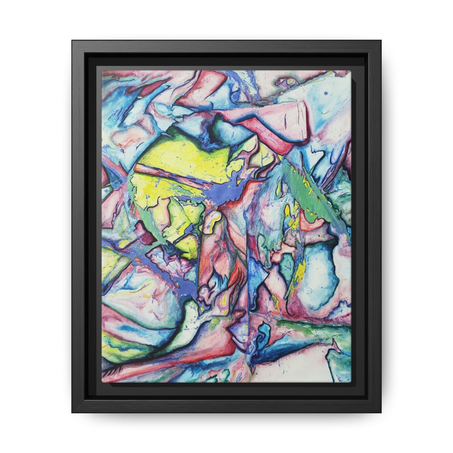 Alien Abstract Colorful Framed Canvas Art - Kia Day Design