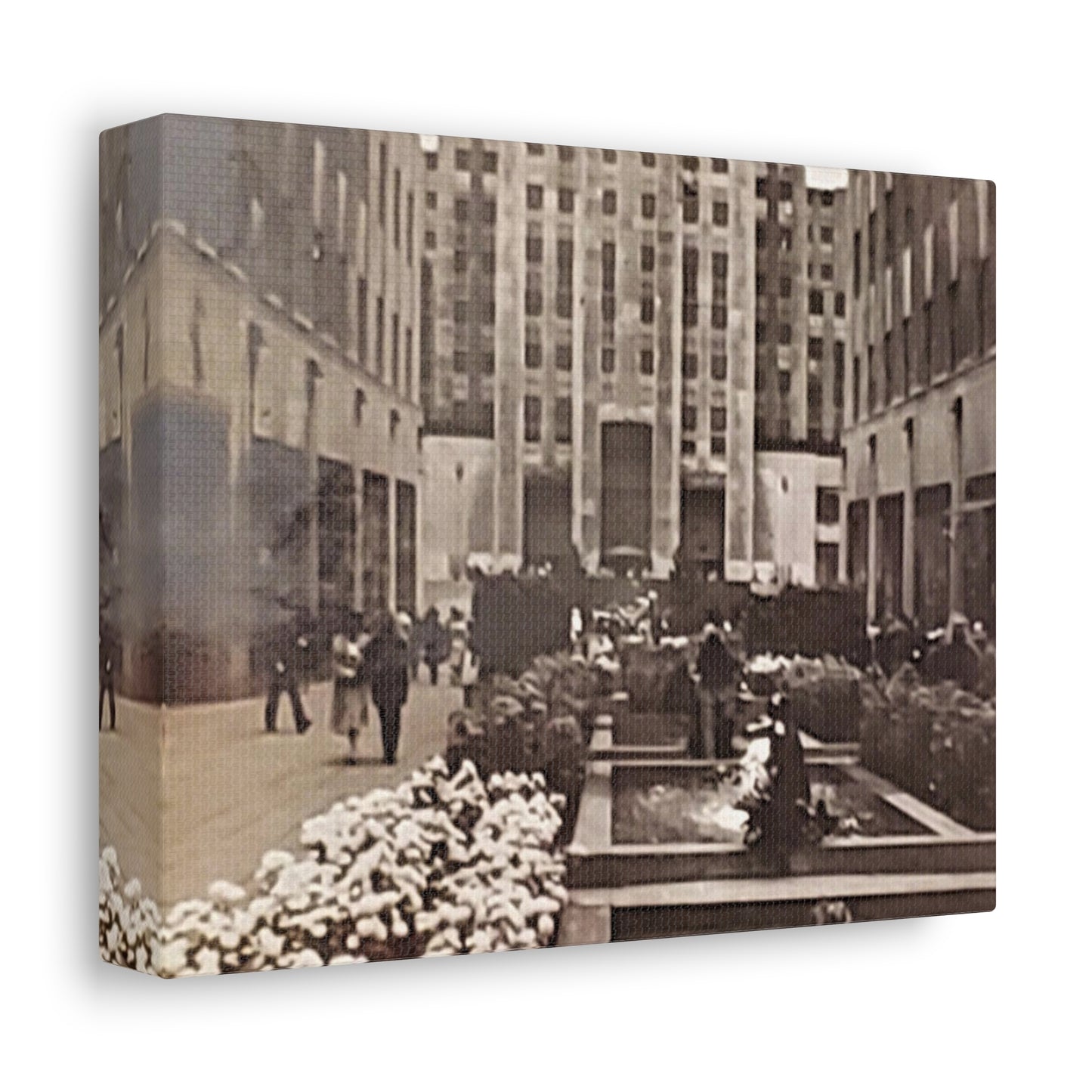 Rockefeller Plaza Stretched Canvas