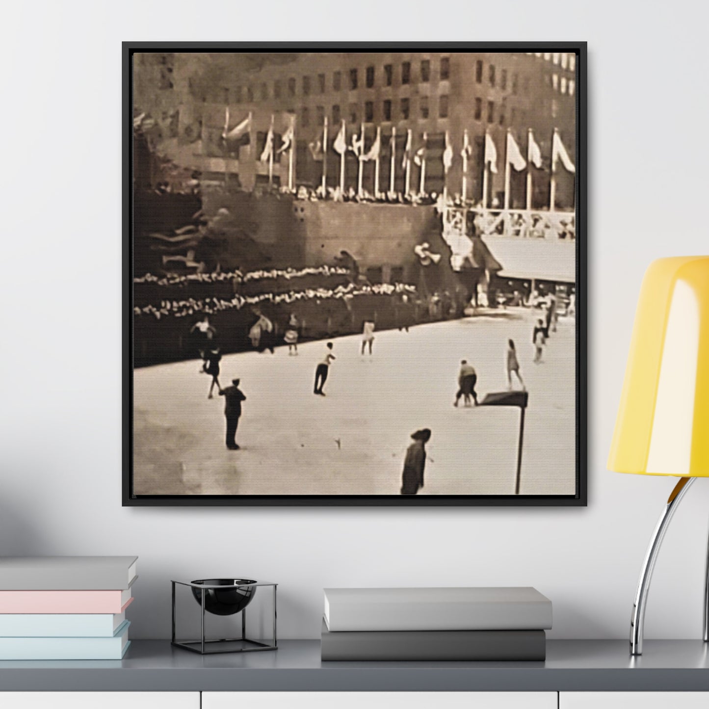 Rockefeller Plaza Easter 1945 Gallery Canvas Wraps, Square Frame