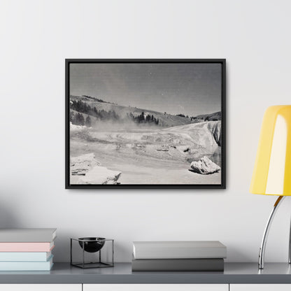 Mammoth Hot Springs Gallery Canvas Wraps Horizontal Frame 20″ x 16″ Black Premium Gallery Wraps (1.25″)