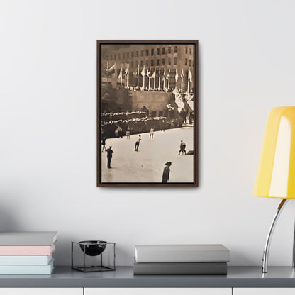 Rockefeller Plaza Easter 1945 Gallery Canvas Wraps Vertical Frame 12″ x 18″ 1.25" Walnut