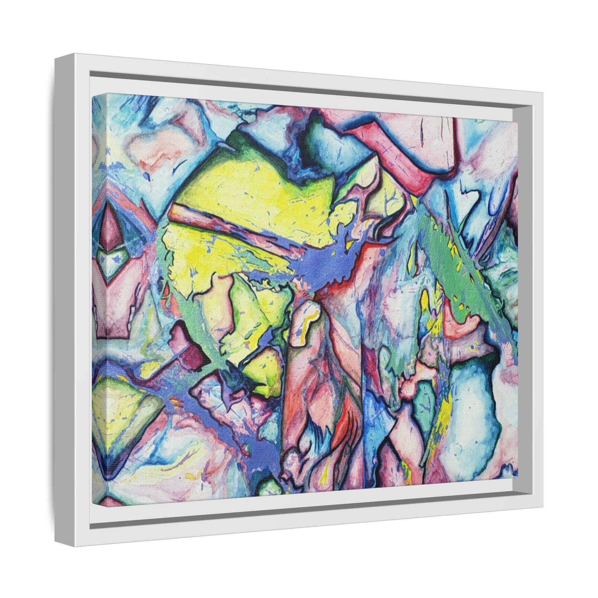 Alien Abstract Colorful Framed Canvas Art - Kia Day Design