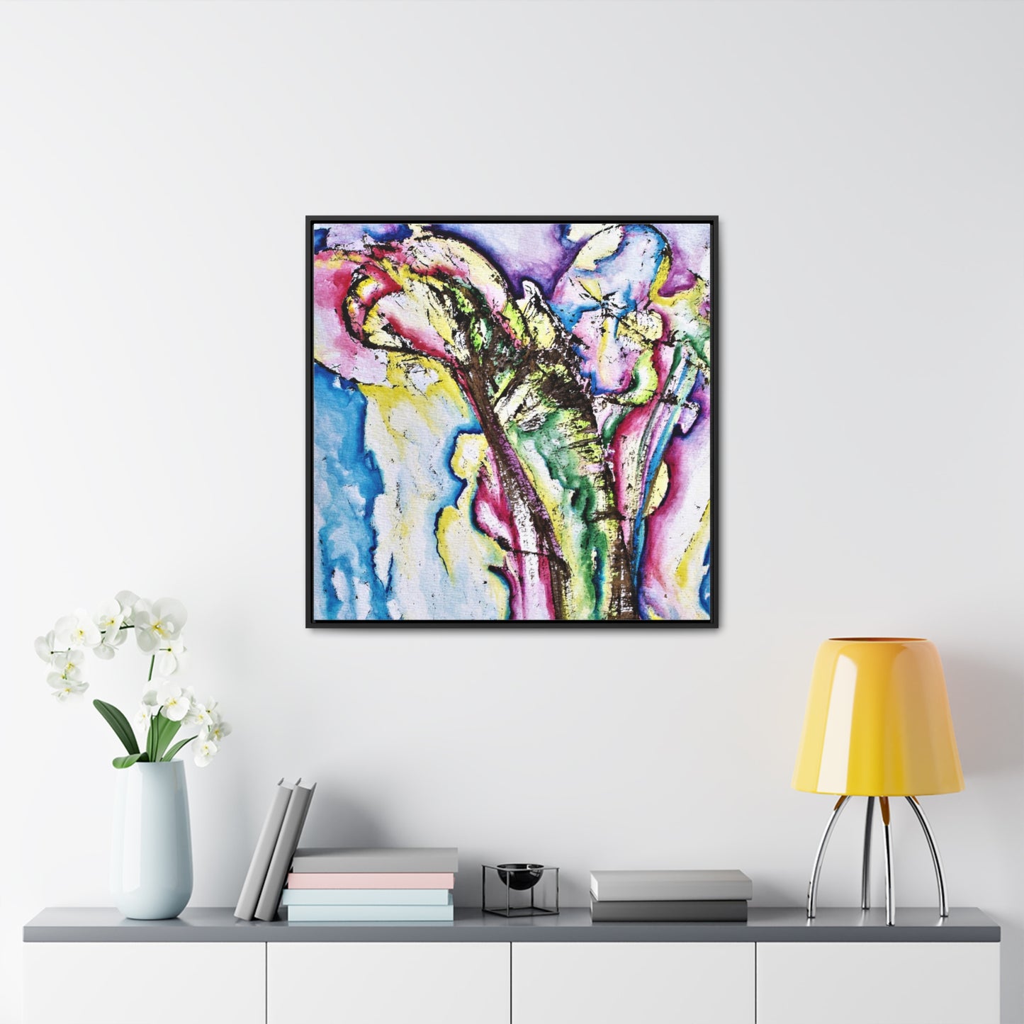 Calla Lilies Gallery Canvas Wraps, Square Frame