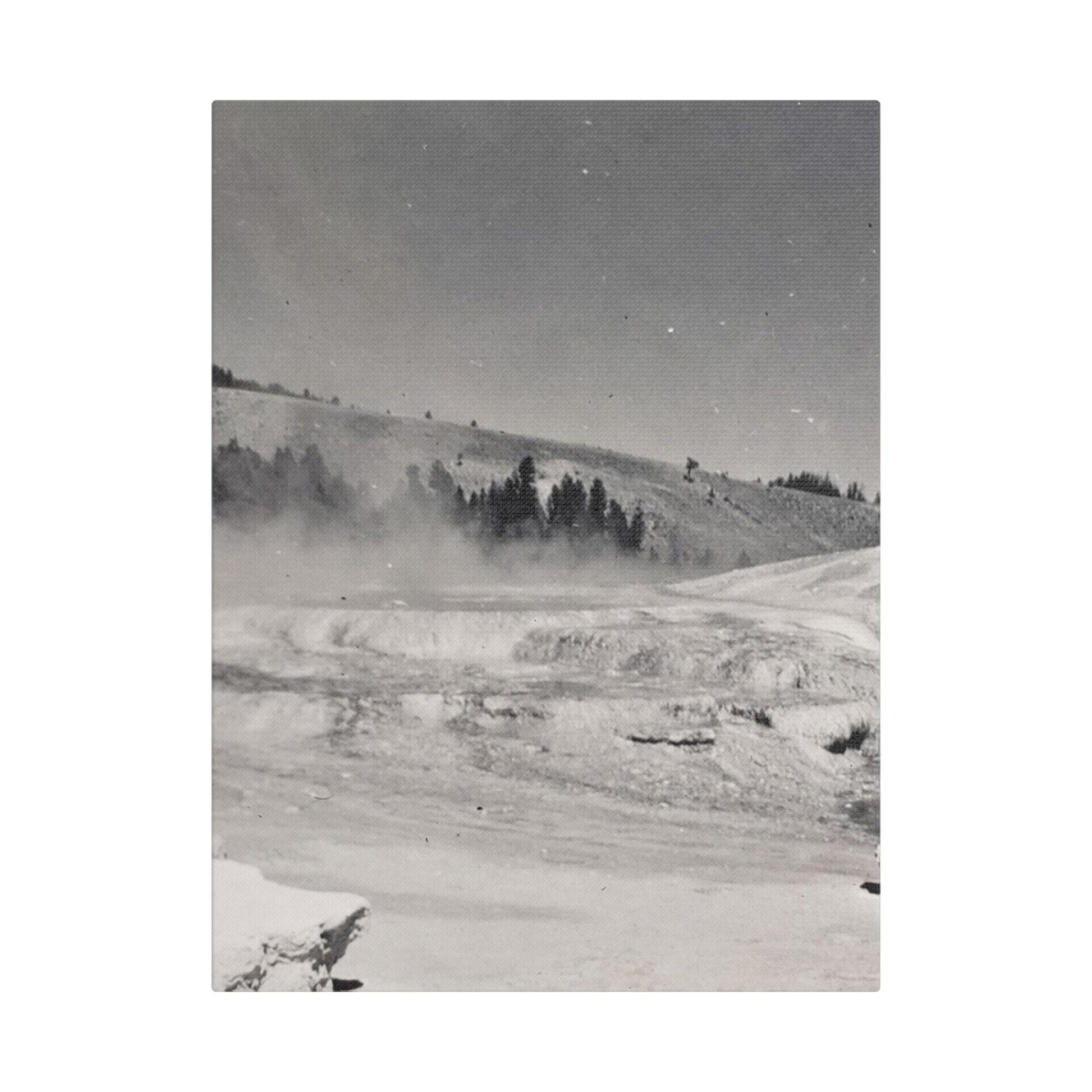 Mammoth Hot Springs Satin Canvas Stretched