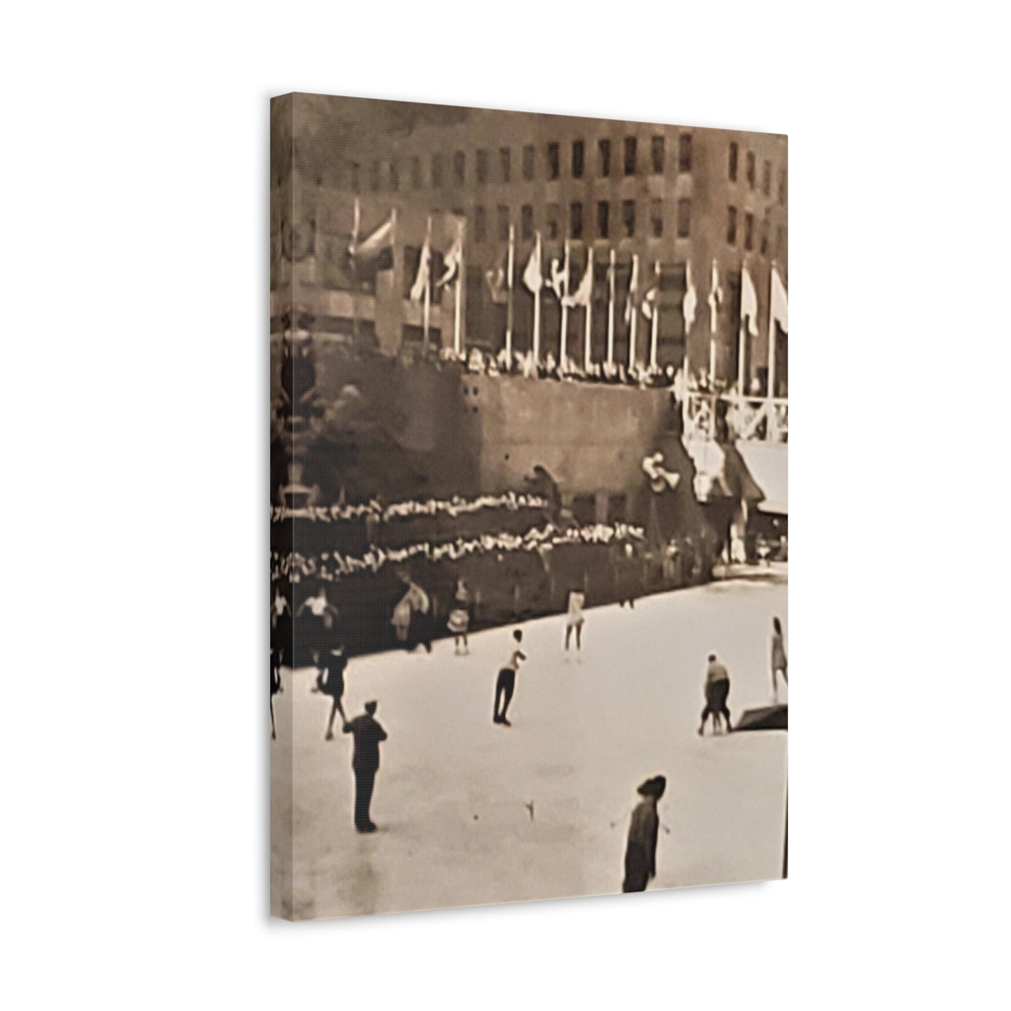 Rockefeller Plaza Easter 1945 Stretched Canvas