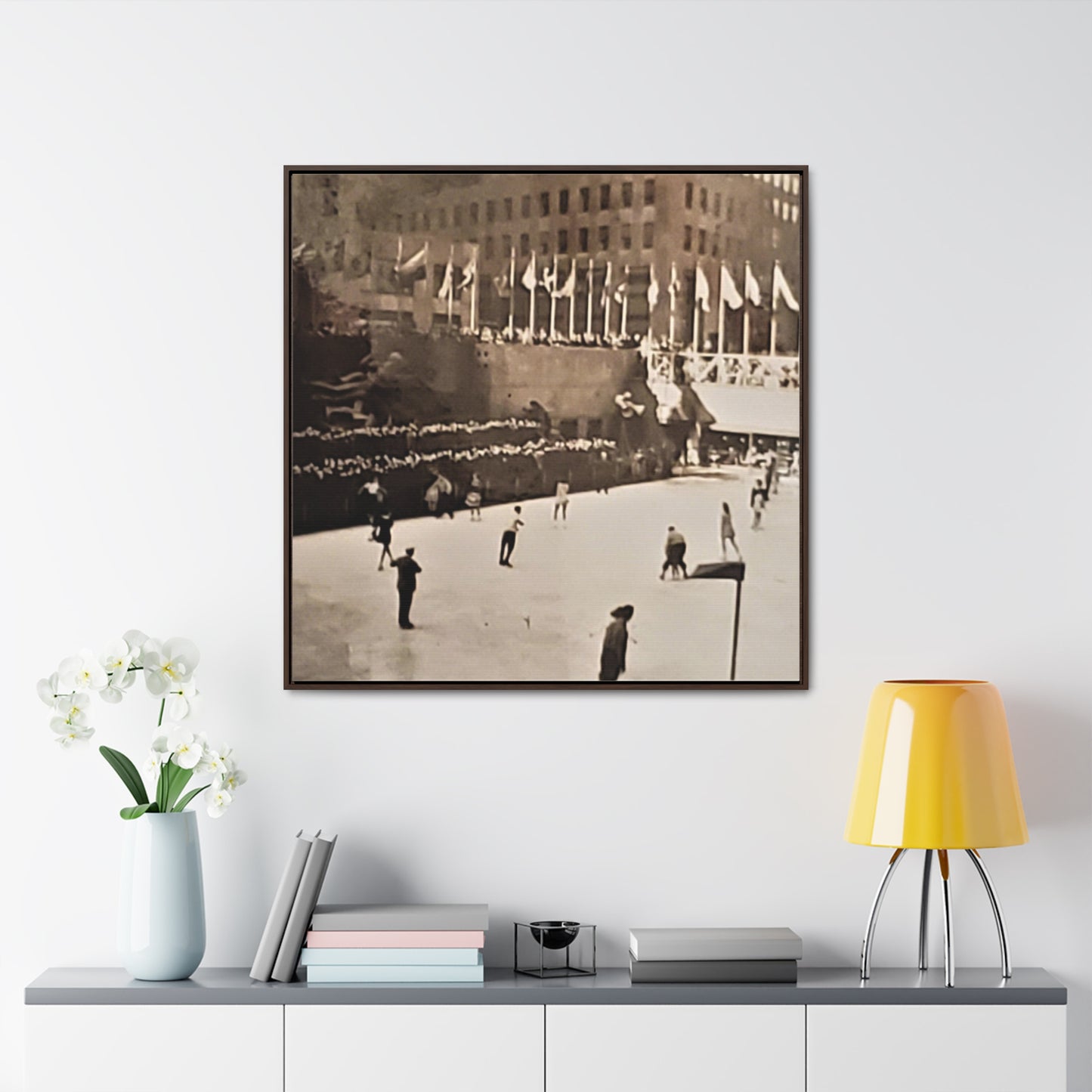 Rockefeller Plaza Easter 1945 Gallery Canvas Wraps, Square Frame