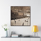 Rockefeller Plaza Easter 1945 Gallery Canvas Wraps Square Frame 36″ x 36″ 1.25" Walnut