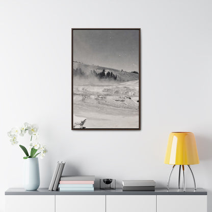Mammoth Hot Springs Gallery Canvas Wraps Vertical Frame 24″ x 36″ Premium Gallery Wraps (1.25″) Walnut