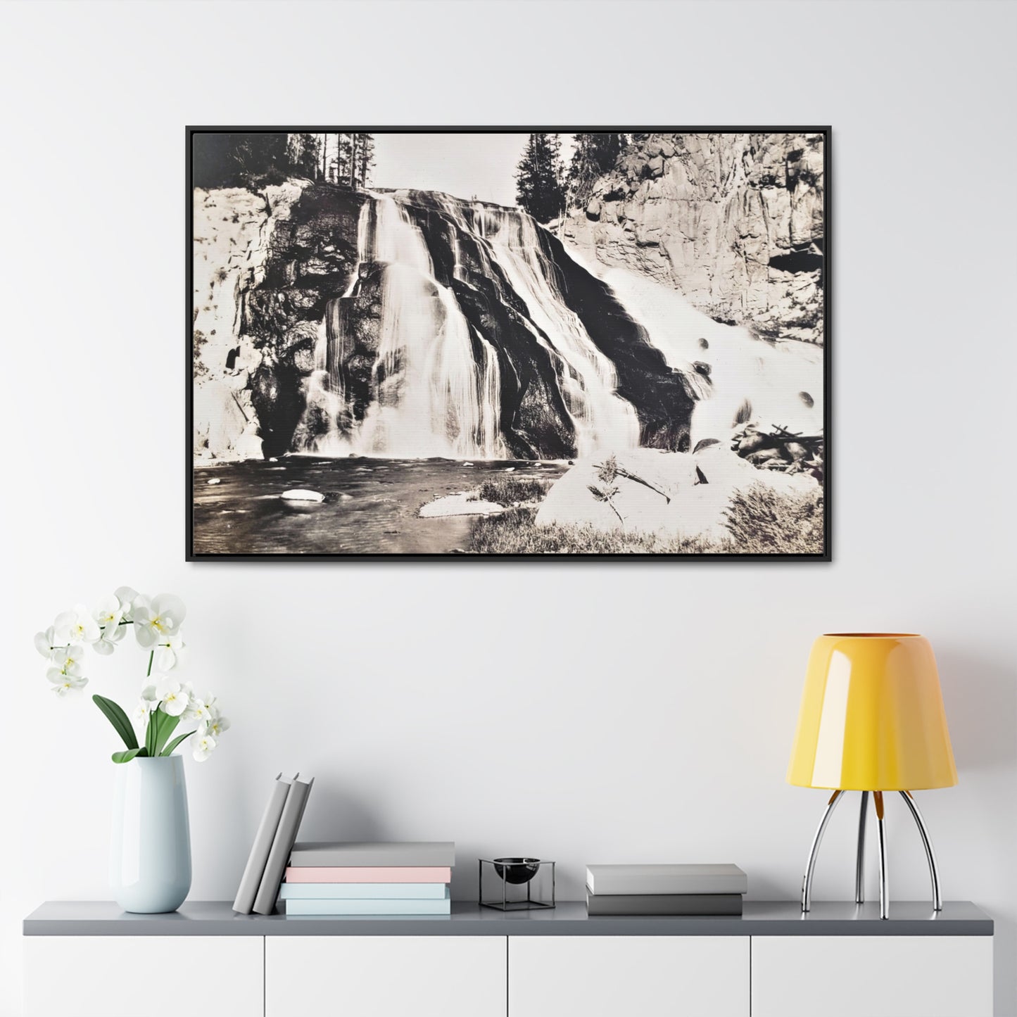 Gibbon Falls Yellowstone Gallery Canvas Wraps, Horizontal Frame