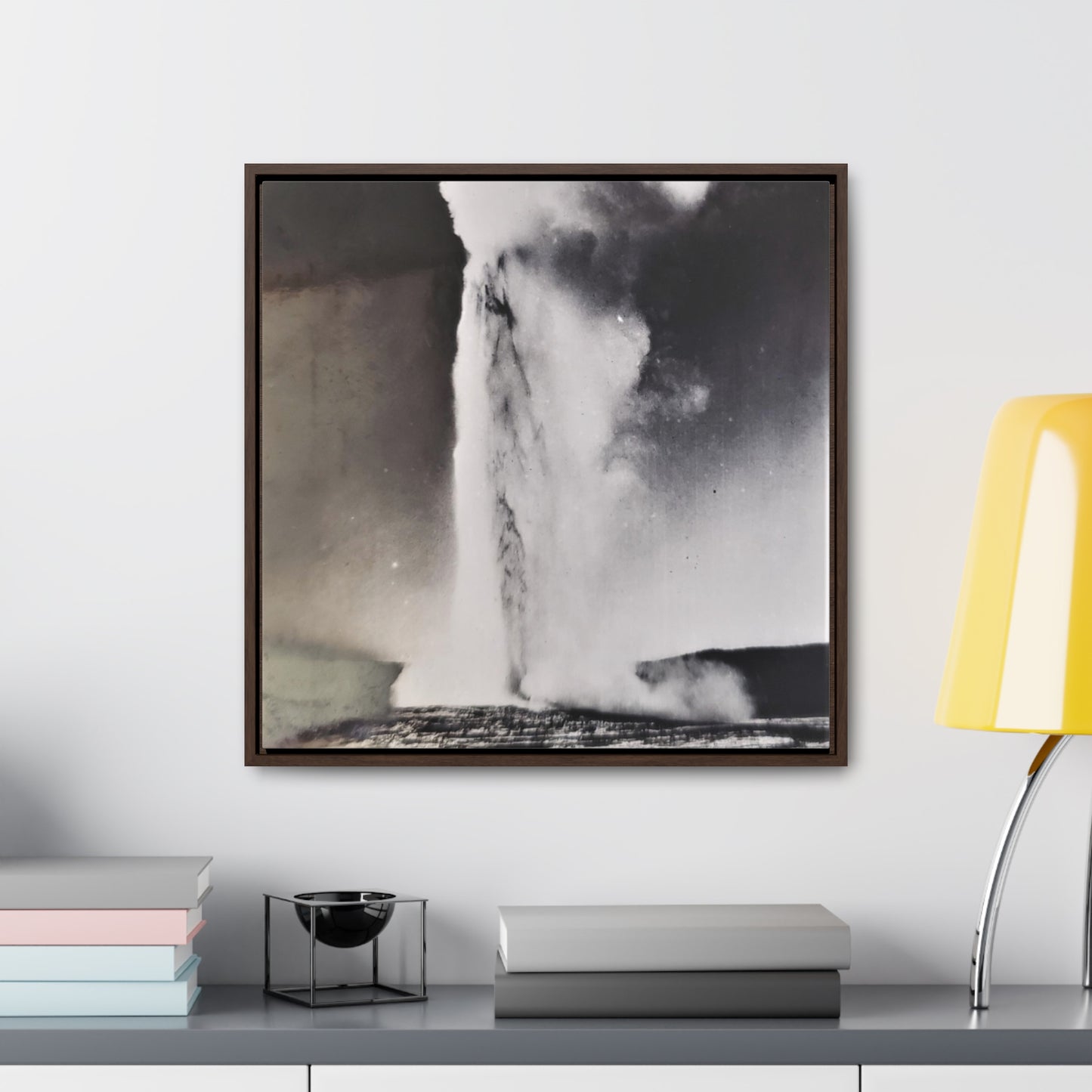 Old Faithful Geyser Yellowstone Gallery Canvas Wraps, Square Frame