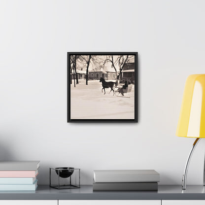 Carriage Ride Gallery Canvas Wraps Square Frame 12″ x 12″ Premium Gallery Wraps (1.25″) Black