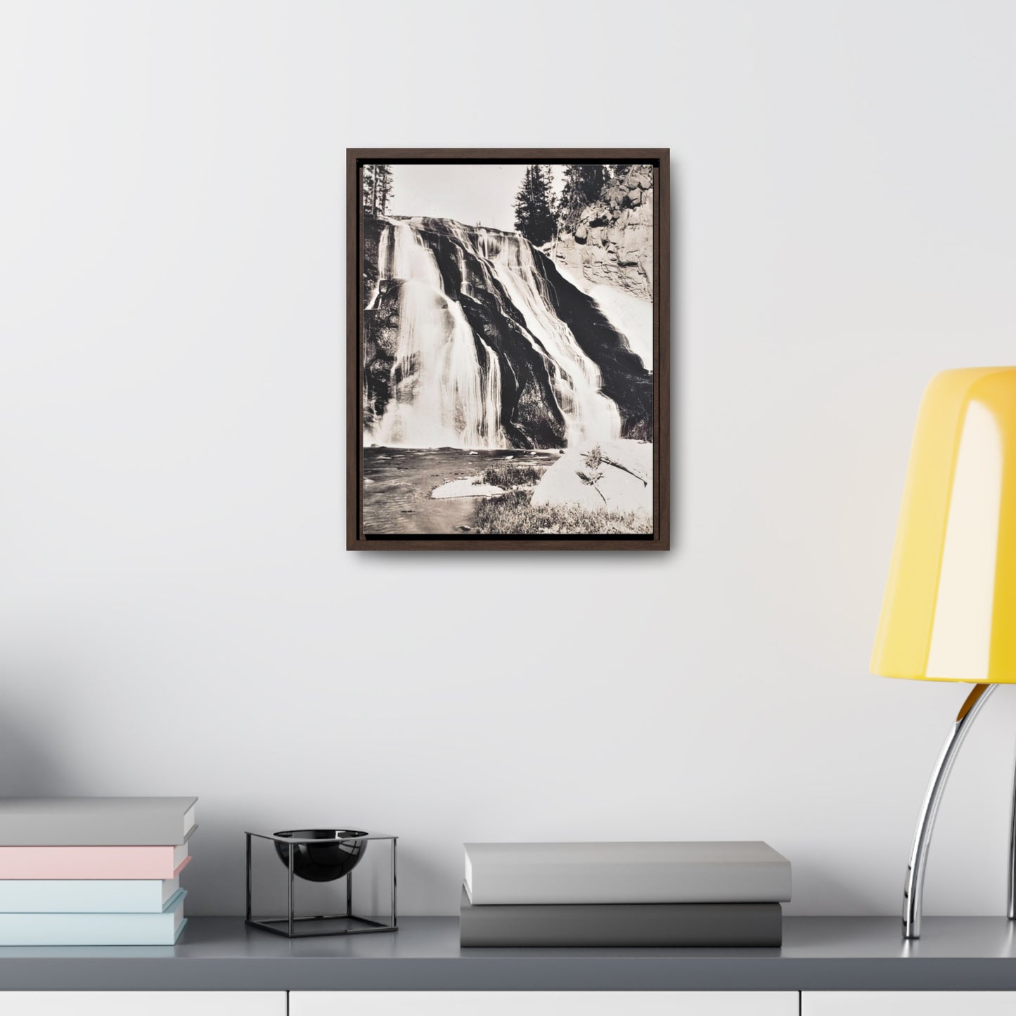 Gibbon Falls Yellowstone Gallery Canvas Wraps, Vertical Frame