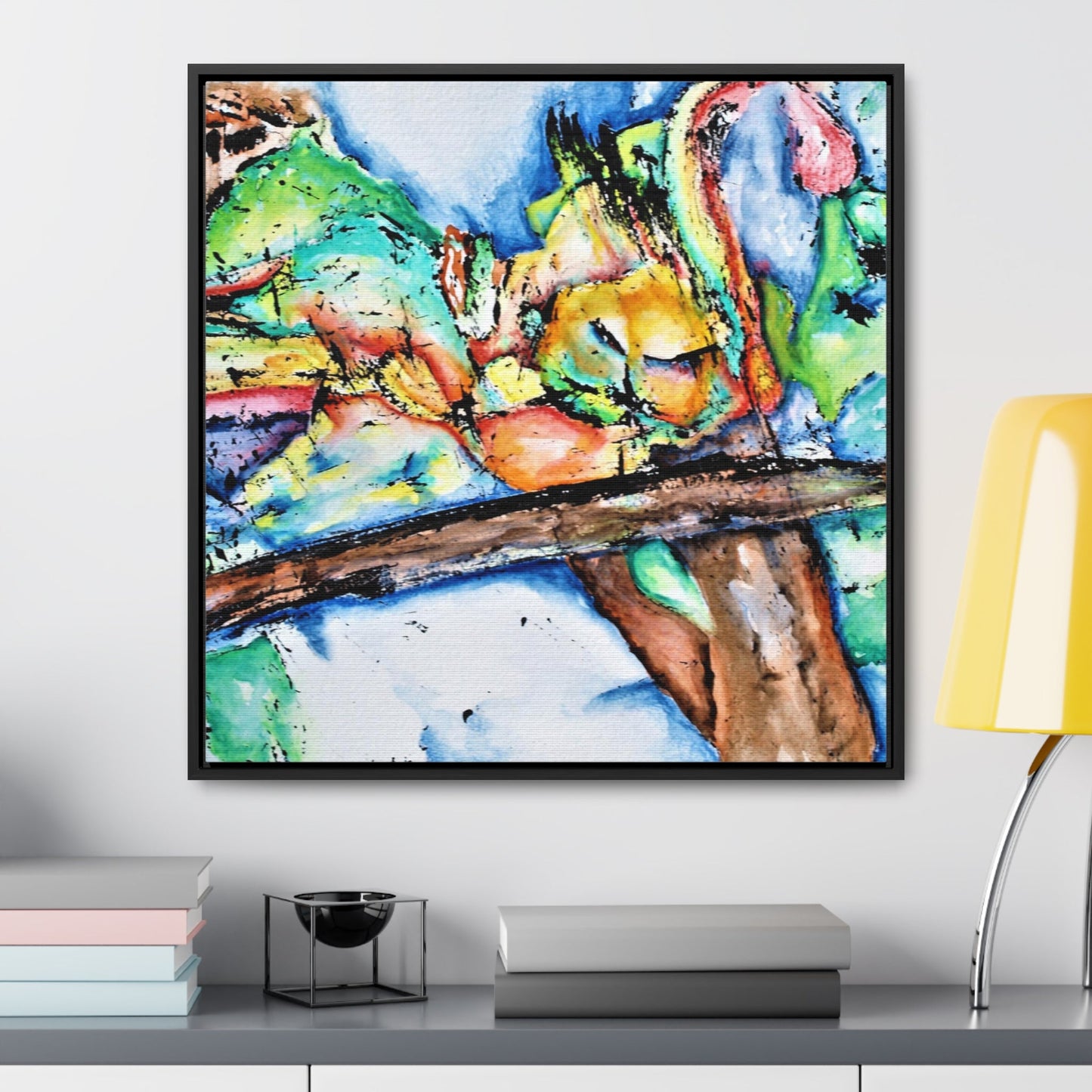 Owl In Flight Gallery Canvas Wraps, Square Frame Printify