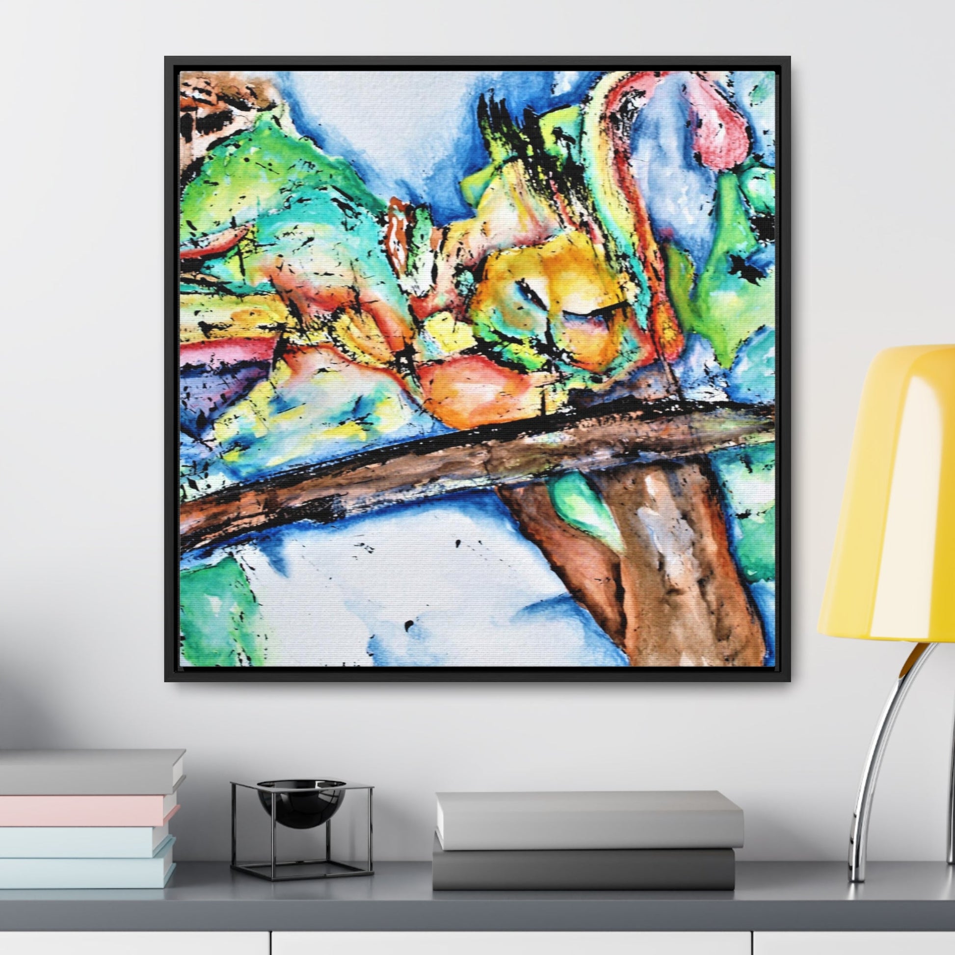 Owl In Flight Gallery Canvas Wraps, Square Frame Printify