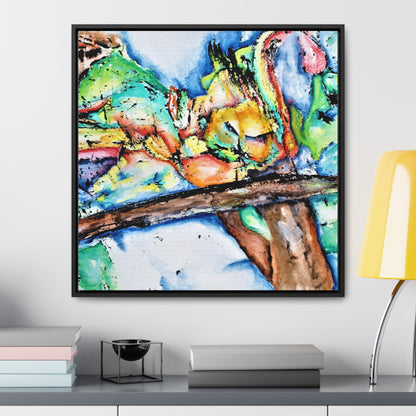 Owl In Flight Gallery Canvas Wraps, Square Frame Printify